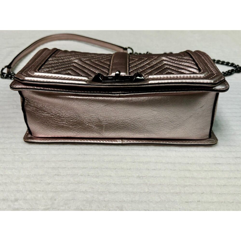REBECCA MINKOFF Quilted Love Crossbody Bag Pink Metallic Small - Picture 4 of 10